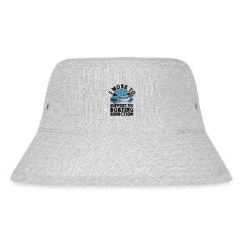 Ich arbeite, um meine Bootssucht zu unterstützen Paddelboot - Stanley/Stella recycelter Bucket Hat - Grau meliert - Vorne