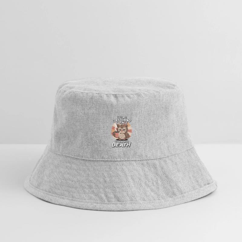 Kaffee Eule - geb mir Kaffee und Stille oder stirb Stanley/Stella recycelter Bucket Hat