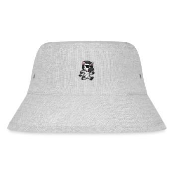 Cooles Zebra mit Sonnenbrille Sommer Joggen Laufen - Stanley/Stella recycelter Bucket Hat - Grau meliert - Vorne