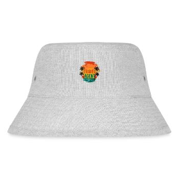 Travel Agent Summer Time Sea Beach with Palm Trees - Stanley/Stella Recycled Bucket Hat - heather grey - Front