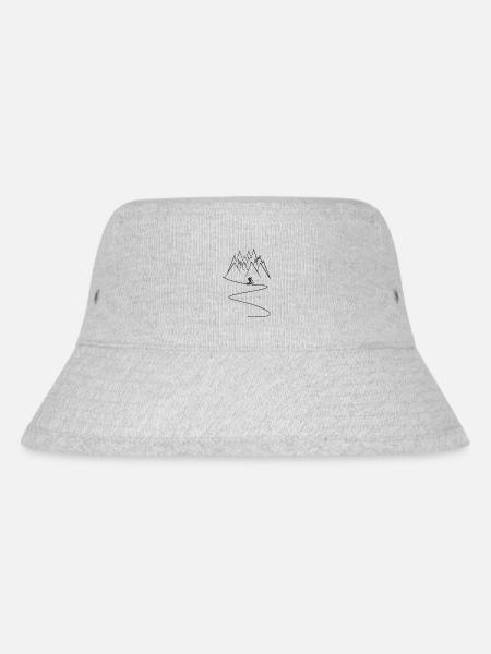 Fahrradfahrer fährt den Berg ab Fahrrad und Berge - Stanley/Stella recycelter Bucket Hat - Grau meliert
