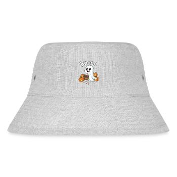 Boo Geist Halloween Bonbonkorb - Stanley/Stella recycelter Bucket Hat - Grau meliert - Vorne