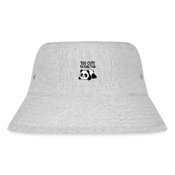 Too Cute To Function Panda - Stanley/Stella recycelter Bucket Hat - Grau meliert - Vorne