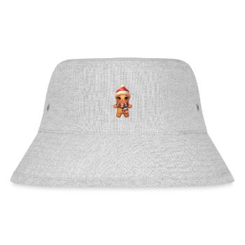 Lebkuchen Schneemann Schal - Stanley/Stella recycelter Bucket Hat - Grau meliert - Vorne