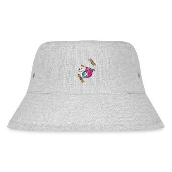 Verwirrtes Faultier beim Skifahren - Stanley/Stella recycelter Bucket Hat - Grau meliert - Vorne