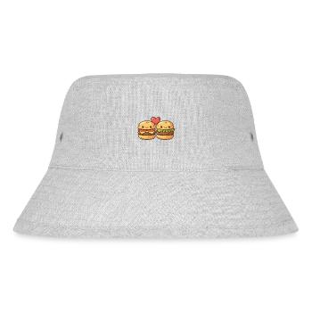 Burger Couple Love Heart Funny - Stanley/Stella Recycled Bucket Hat - heather grey - Front