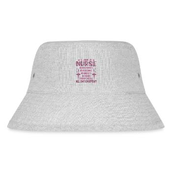 I Am A Nurse No Rich Parents Funny I'm A Nurse Tee - Stanley/Stella Recycled Bucket Hat - heather grey - Front