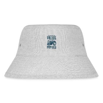 Vintage Tractor Farmer Birthday Born In 1958 - Stanley/Stella Recycled Bucket Hat - heather grey - Front