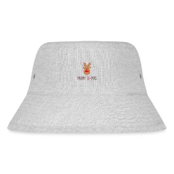 Rentier Merry X-mas - Christmas Humor - Stanley/Stella recycelter Bucket Hat - Grau meliert - Vorne