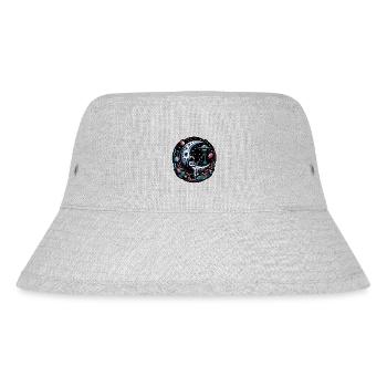 Astronaut sitzt auf der Mondsichel und angelt - Stanley/Stella recycelter Bucket Hat - Grau meliert - Vorne