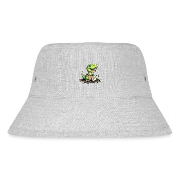 Tea Rex Dinosaurier Tee - Stanley/Stella recycelter Bucket Hat - Grau meliert - Vorne