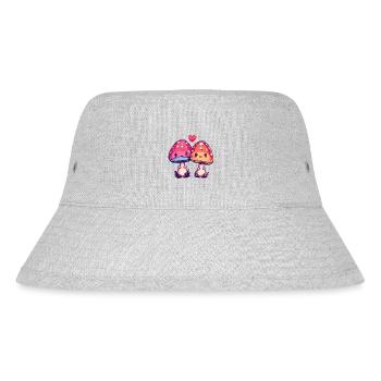 Mushrooms Couple Love Heart Comic - Stanley/Stella Recycled Bucket Hat - heather grey - Front