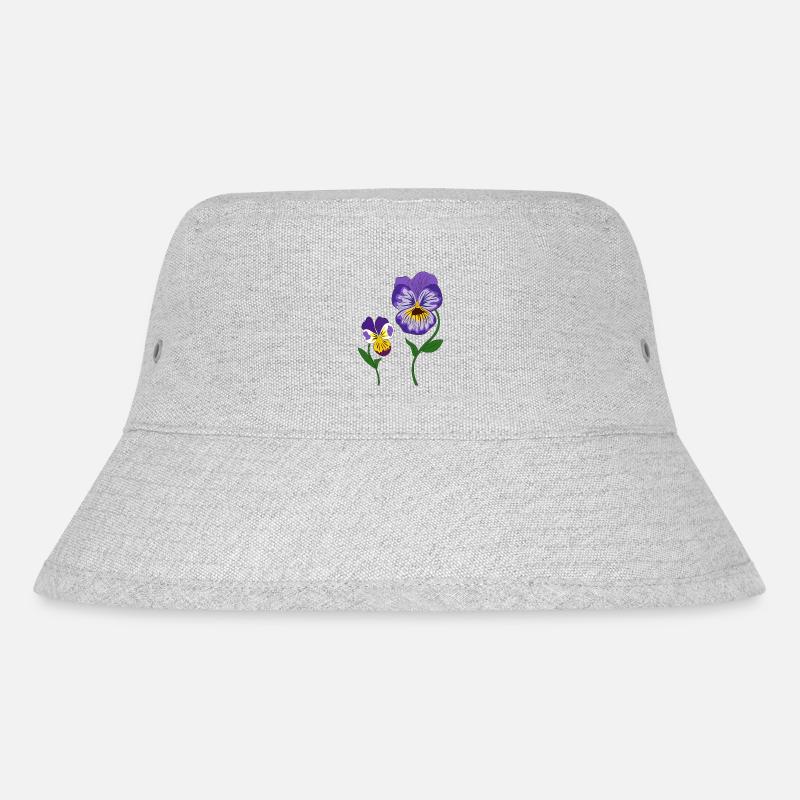 violet flower - Stanley/Stella Recycled Bucket Hat - heather grey