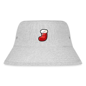 Smiley Christmas Stocking - Stanley/Stella recycelter Bucket Hat - Grau meliert - Vorne