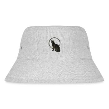Schwarze Katze Nelson 2 - Stanley/Stella recycelter Bucket Hat - Grau meliert - Vorne