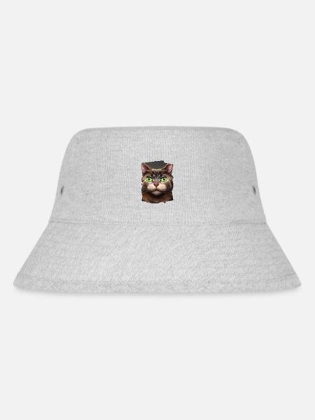 Cat's eyes - Stanley/Stella Recycled Bucket Hat - heather grey