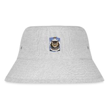 Weltraum Katze 1 - Stanley/Stella recycelter Bucket Hat - Grau meliert - Vorne