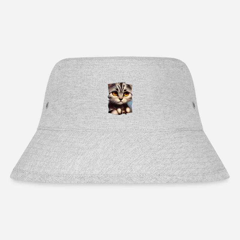 Katzengesicht - Stanley/Stella recycelter Bucket Hat - Grau meliert