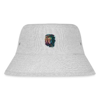 Lion's Head | colorful | colorful | Colorful Lion - Stanley/Stella Recycled Bucket Hat - heather grey - Front