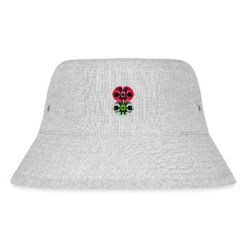 Psychedelic poppy flowers - Stanley/Stella Recycled Bucket Hat - heather grey - Front