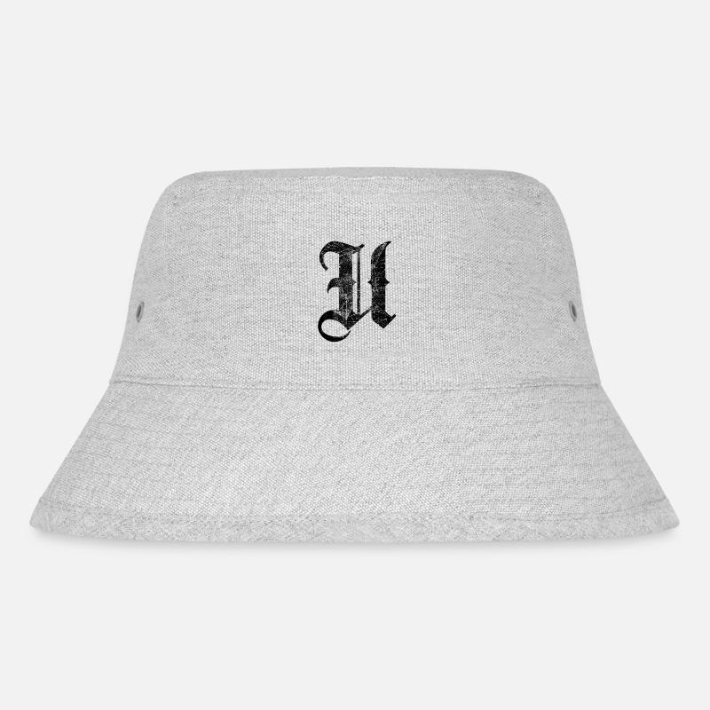 T-Shirt-Alphabet Initiale U - Stanley/Stella recycelter Bucket Hat - Grau meliert