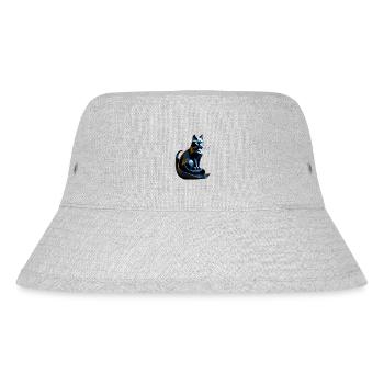Black cat origami profile, futuristic - Stanley/Stella Recycled Bucket Hat - heather grey - Front