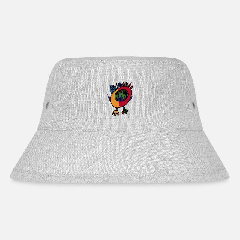 painted crystal Monster - Stanley/Stella recycelter Bucket Hat - Grau meliert