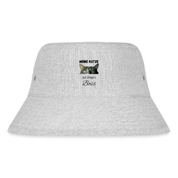 Meine Katze ist mein Boss - Stanley/Stella recycelter Bucket Hat - Grau meliert - Vorne
