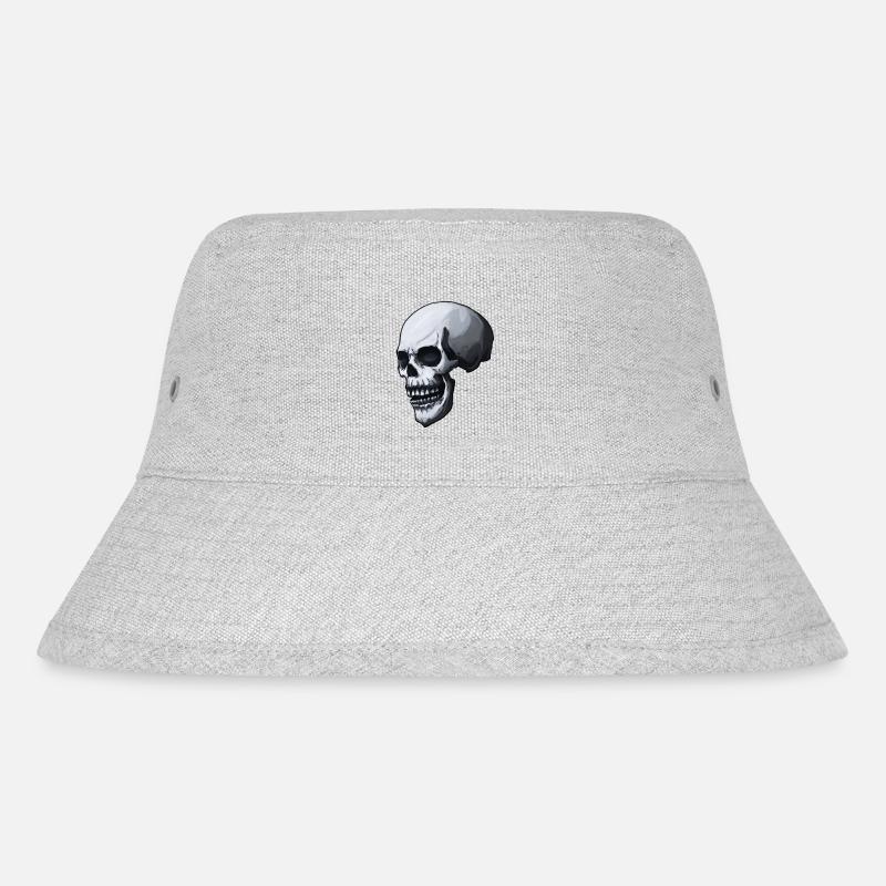 skull - Stanley/Stella recycelter Bucket Hat - Grau meliert