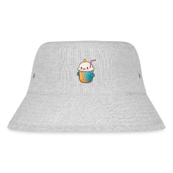 Kawaii Cute Happy Colorful Duck Bubble Tea - Stanley/Stella Recycled Bucket Hat - heather grey - Front