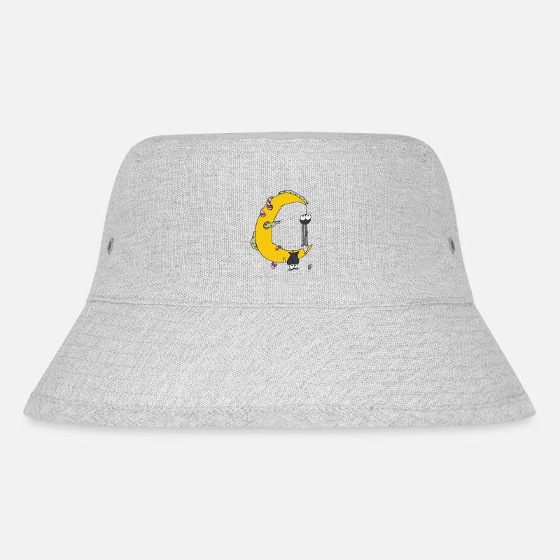 Mondsichel mit Tieren - Stanley/Stella recycelter Bucket Hat - Grau meliert