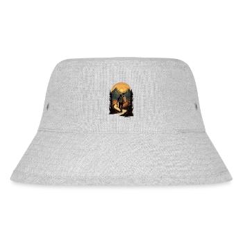 Hiking with beer in the mountains - Stanley/Stella Recycled Bucket Hat - heather grey - Front