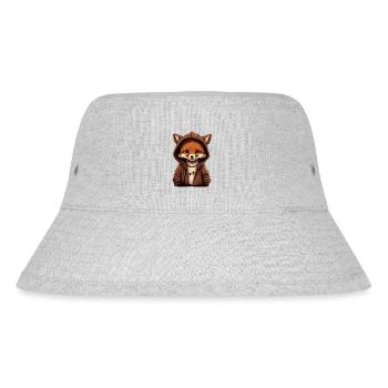 Teenagerfuchs mit Hoodie - Stanley/Stella recycelter Bucket Hat - Grau meliert - Vorne