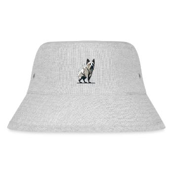 Geometrische Bulldogge - Stanley/Stella recycelter Bucket Hat - Grau meliert - Vorne