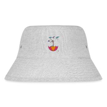 Squiti the black cat in an umbrella - Stanley/Stella Recycled Bucket Hat - heather grey - Front
