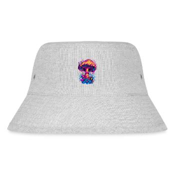 Psychedelic Mushroom - Stanley/Stella Recycled Bucket Hat - heather grey - Front
