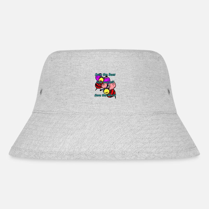 bees - Stanley/Stella Recycled Bucket Hat - heather grey