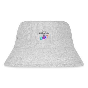 Meine Lieblingsfarbe ist BUNT (3D, schw) - Stanley/Stella recycelter Bucket Hat - Grau meliert - Vorne