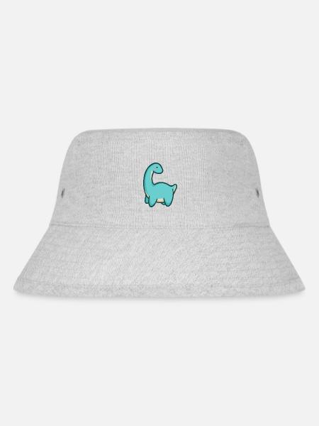 hugadino Langhals, Dino, süßer Dinosaurier - Stanley/Stella recycelter Bucket Hat - Grau meliert