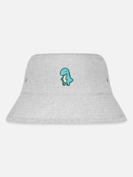 hugadino T-Rex, Dino, süßer Dinosaurier - Stanley/Stella recycelter Bucket Hat - Grau meliert