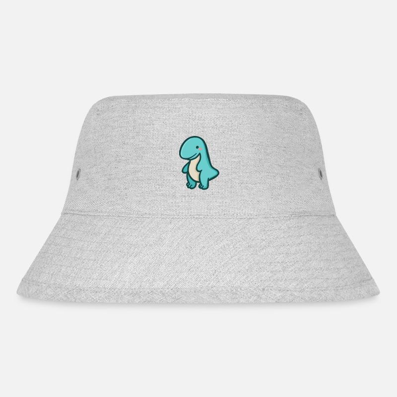 hugadino T-Rex, Dino, süßer Dinosaurier - Stanley/Stella recycelter Bucket Hat - Grau meliert