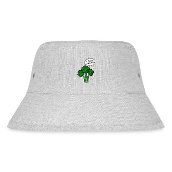 Brokkoli hasst dich auch - Stanley/Stella recycelter Bucket Hat - Grau meliert - Vorne