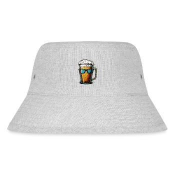 Bier Sonnenbrille - Stanley/Stella recycelter Bucket Hat - Grau meliert - Vorne