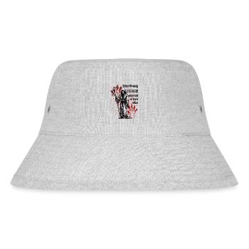 Nimm es leicht, hier kommt keiner lebend raus. - Stanley/Stella recycelter Bucket Hat - Grau meliert - Vorne