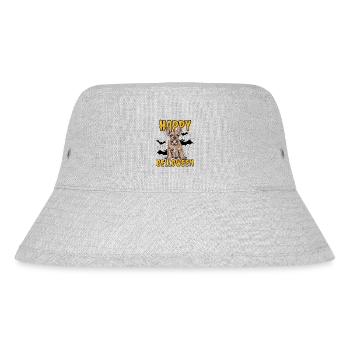 HAPPY BELLOWEEN Halloween Hund Hunde Bulldogge - Stanley/Stella recycelter Bucket Hat - Grau meliert - Vorne