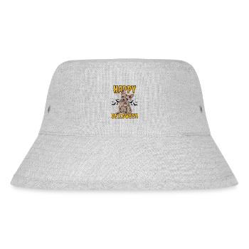 HAPPY BELLOWEEN Halloween Hund Hunde Bulldogge - Stanley/Stella recycelter Bucket Hat - Grau meliert - Vorne