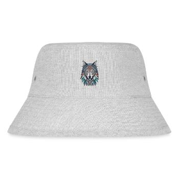 Spirit Animal Wolf Wild Animal Feather Zentangle Style - Stanley/Stella Recycled Bucket Hat - heather grey - Front