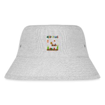 Merry xmas World-Weihnachten-Retro Style Vers.1 - Stanley/Stella recycelter Bucket Hat - Grau meliert - Vorne