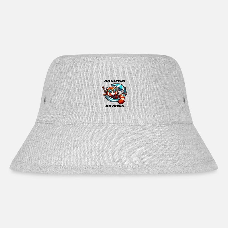 Roter Pandabär mit Sonnenbrille in Hängematte - Stanley/Stella recycelter Bucket Hat - Grau meliert