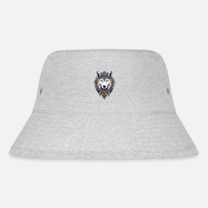 Arktischer Wolf - Stanley/Stella recycelter Bucket Hat - Grau meliert